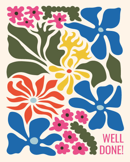 well done florals encouragement card flower