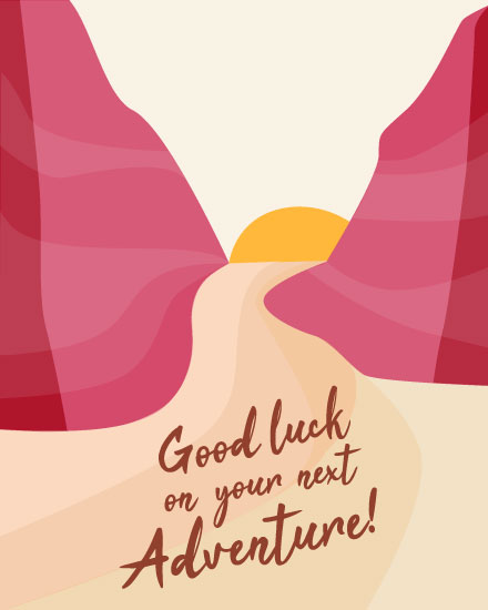 farewell card good luck on your next adventure canyon