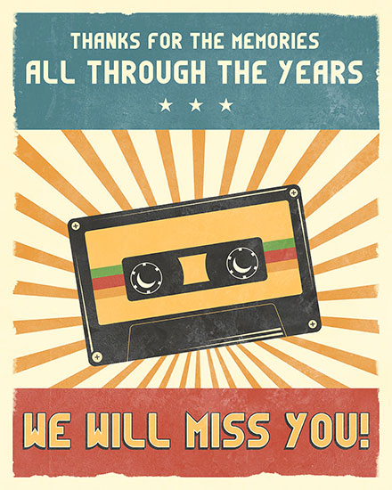 farewell card thanks for the memories all through the years cassette