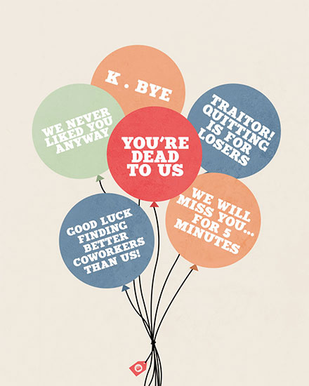 farewell card coworker balloons