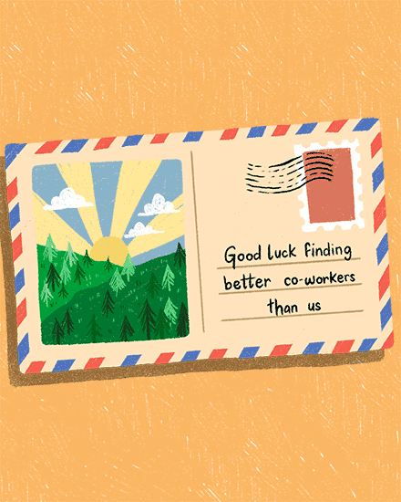 farewell card good luck letter mail last day at work
