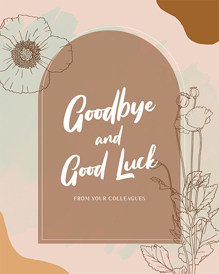 farewell goodbye boho flower shapes colleague coworker last day at work