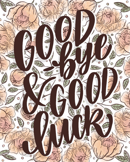 farewell card goodbye good luck floral