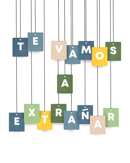 farewell card hanging tags spanish