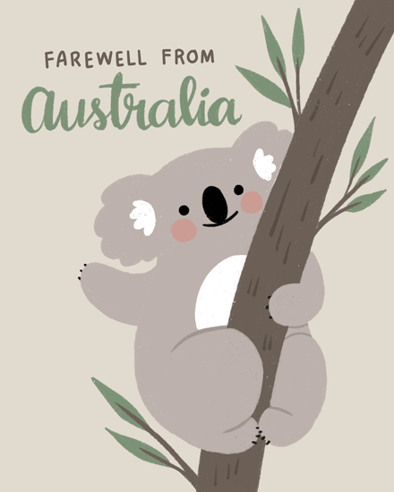 farewell koala australia cute cartoon animal tree