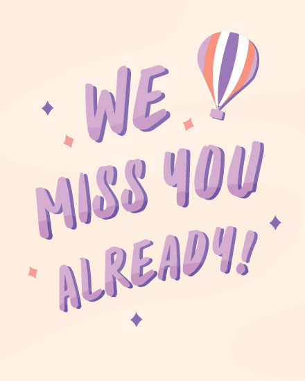 farewell card miss you already