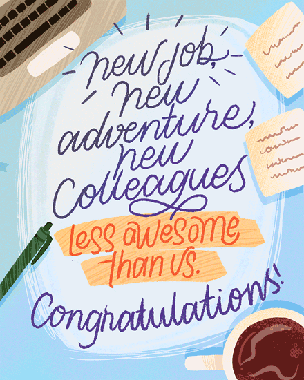 farewell card new job sticky note