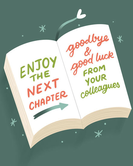 farewell card next chapter book read