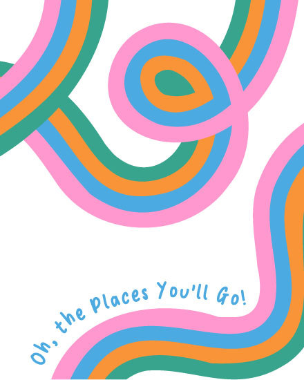 oh the places you will go farewell card rainbow dr seuss