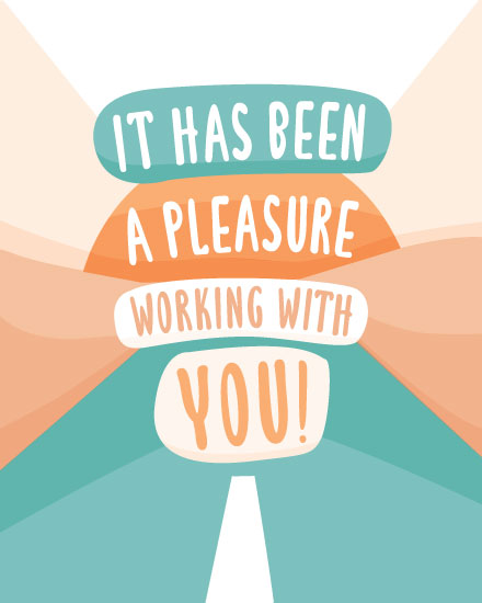 farewell card pleasure working with you