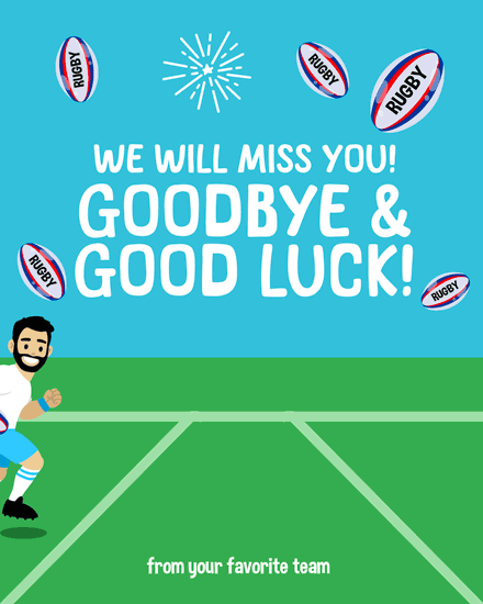 farewell rugby player run team colleague coworker run star athlete