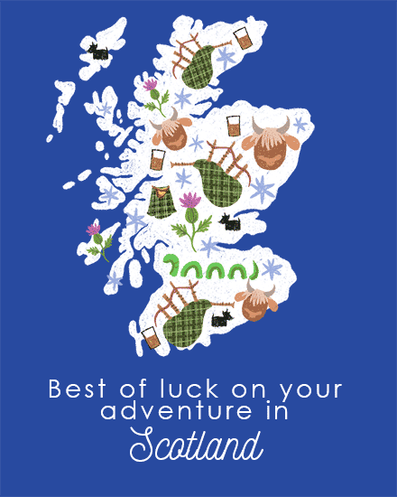 scotland europe country farewell card animals star united kingdom uk scottish bag pipe