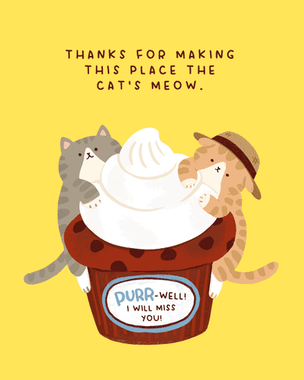 farewell silly cat cupcake pun