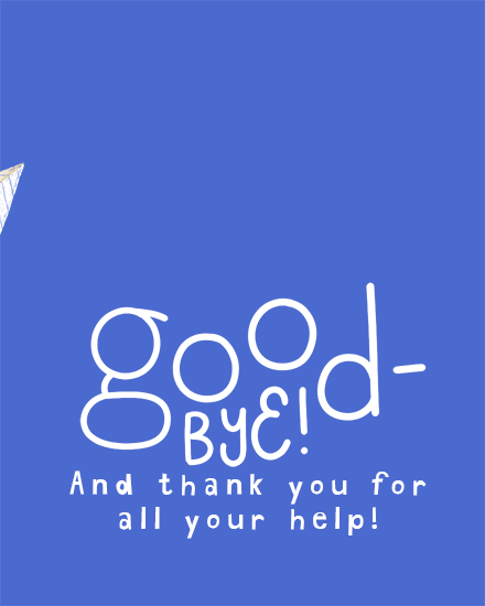 student placement farewell card paper plane fly goodbye aviation