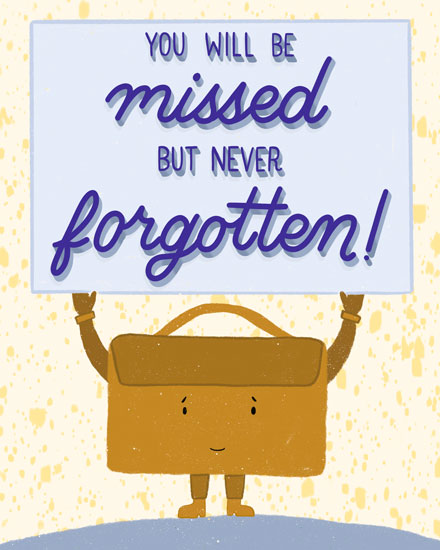 farewell card you will be missed but never forgotten