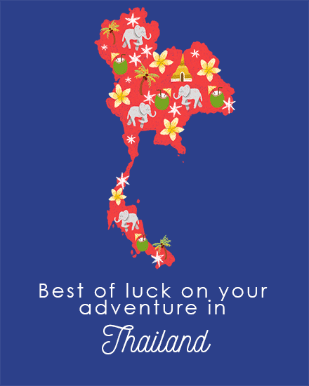 farewell thailand travel vacation elephant flower coconut stars asia