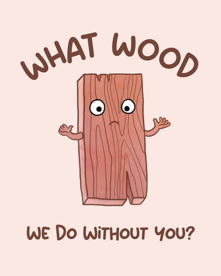 farewell card wood plank