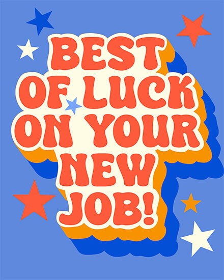 good luck best of luck retro blue stars