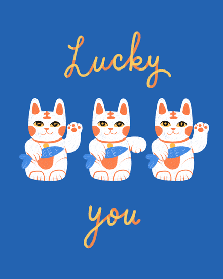 good luck cat lucky fish