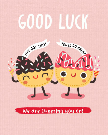 good luck fortune cookie good luck gg cheering