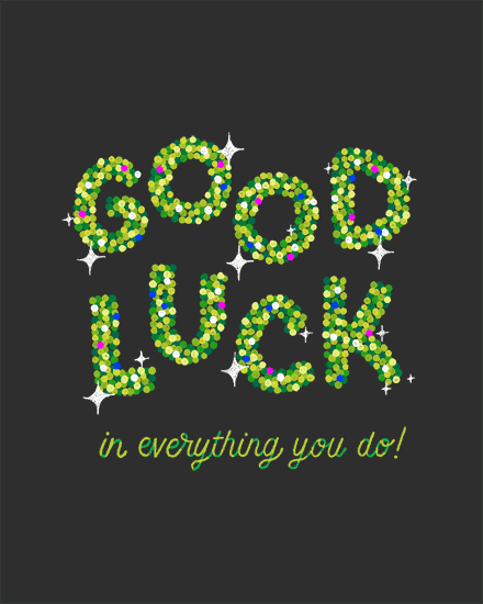 good luck glitter everything letters