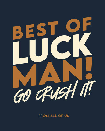 good luck lettering for him man crush it
