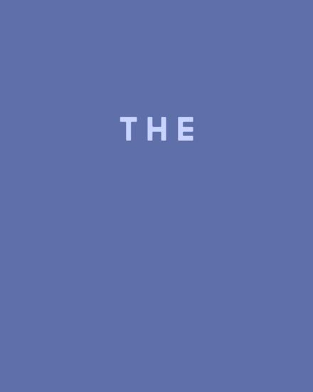 Periwinkle blue background with centered white text reading "THE" in spaced letters