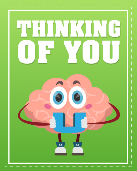 get well soon card brain thinking of you
