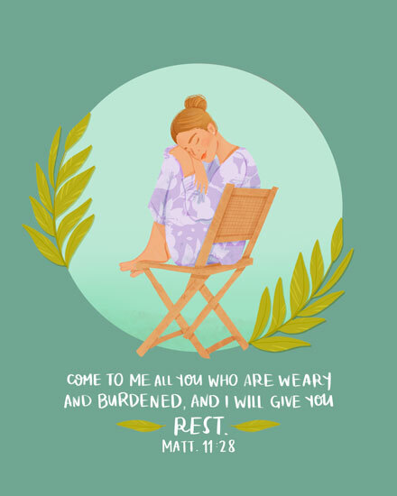 get well soon i will give you rest gg bible verse woman sit plant leaves  illness