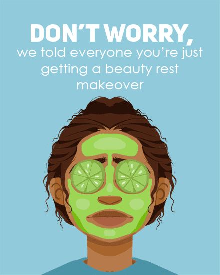 get well soon makeover faace mask girl woman sick tired poc