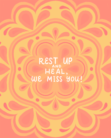 get well soon card rest and heal illness