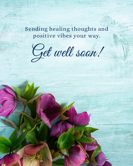 get well soon card sending healing thoughts flower picture photo image illness