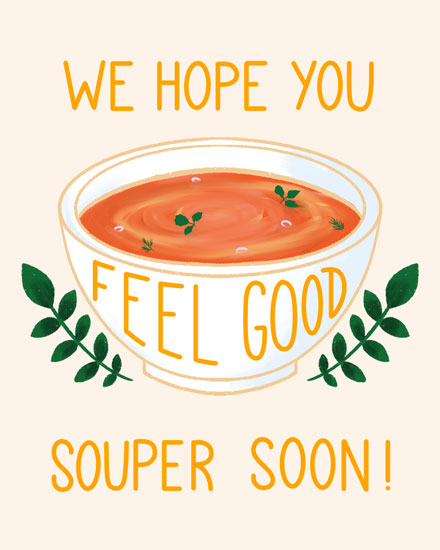 get well soon card souper soon illness