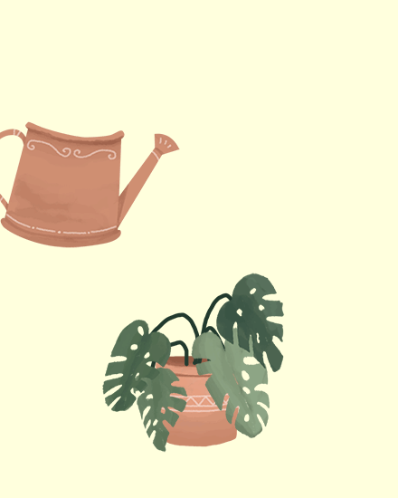 get well soon card withered plant spanish water illness