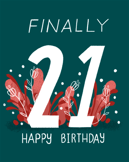 birthday card 21 plants 21st 21s
