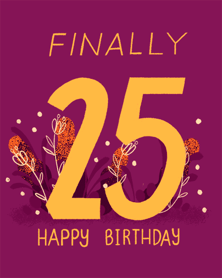 birthday card 25 plants 25th 25s