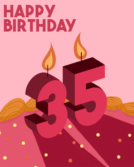 birthday 35 candles cake 35th