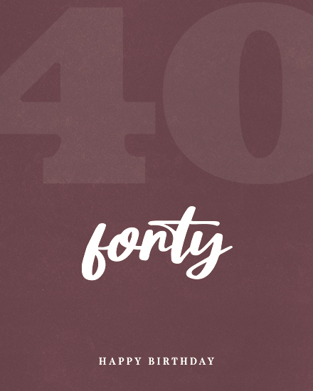 birthday 40 forty simple
