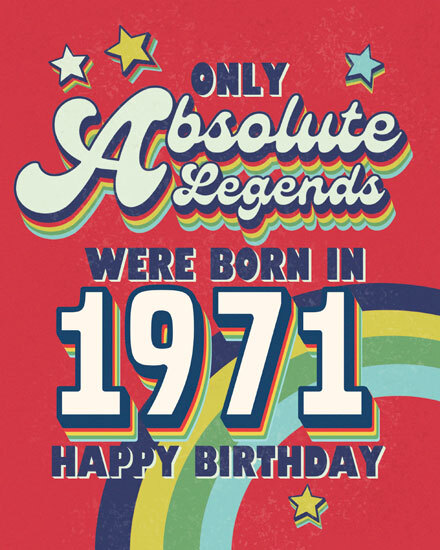 birthday 55 1971 rainbow retro vintage