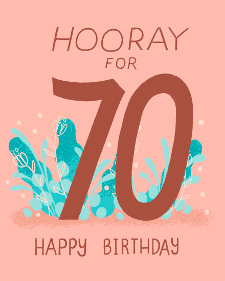 birthday card 70th birthday plants 70s 70