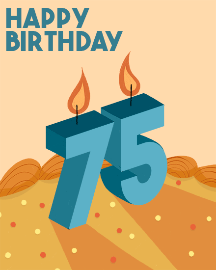 happy birthday 75 candles cake 75th