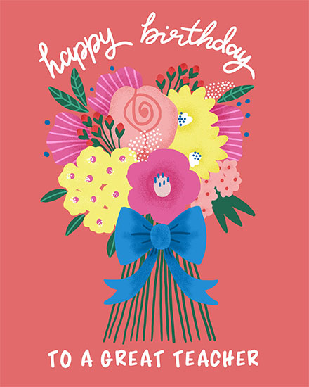 birthday by profession birthday card happy birthday to a great teacher