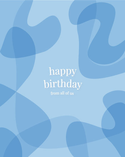 abstract blue GG birthday card