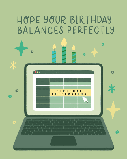 birthday accounting spreadsheet excel balance