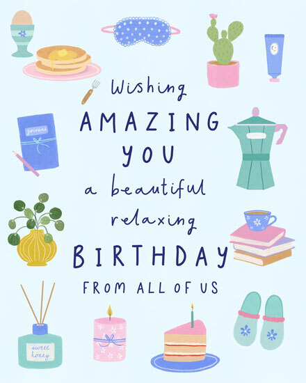 birthday amazing you slippers cake candle fragrance book tea cactus pancake journal