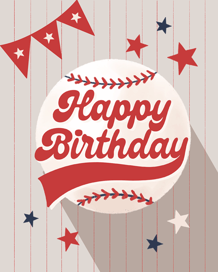 birthday baseball sports athletics bunting star