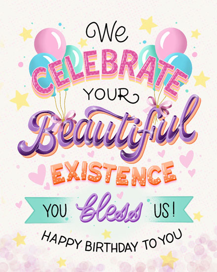 birthday card beautiful existence balloons