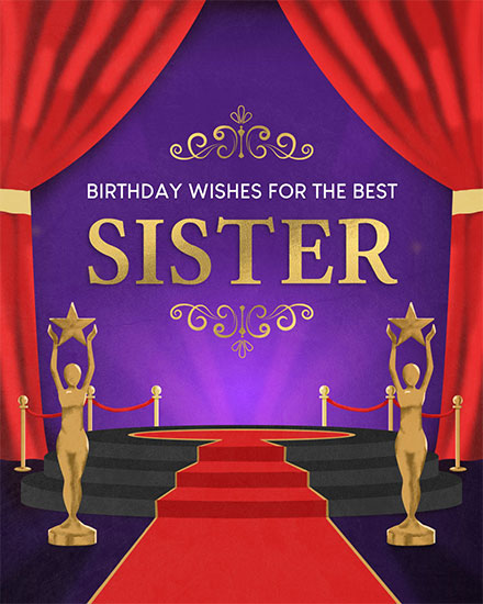 happy birthday card birthday award sister girly