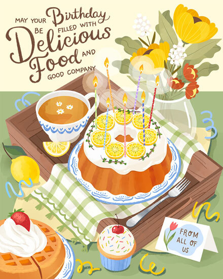 birthday birthday food cakes waffkles cupcake tea flower