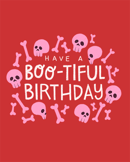 birthday boo skeleton beautiful